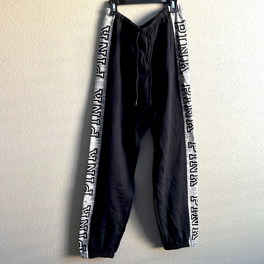 Victoria’s Secret Pink large logo lace up track pants